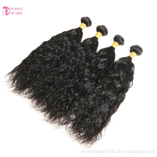 Wholesale Human Peruvian Natural Straight Hair Weaving  Bundles with Closure